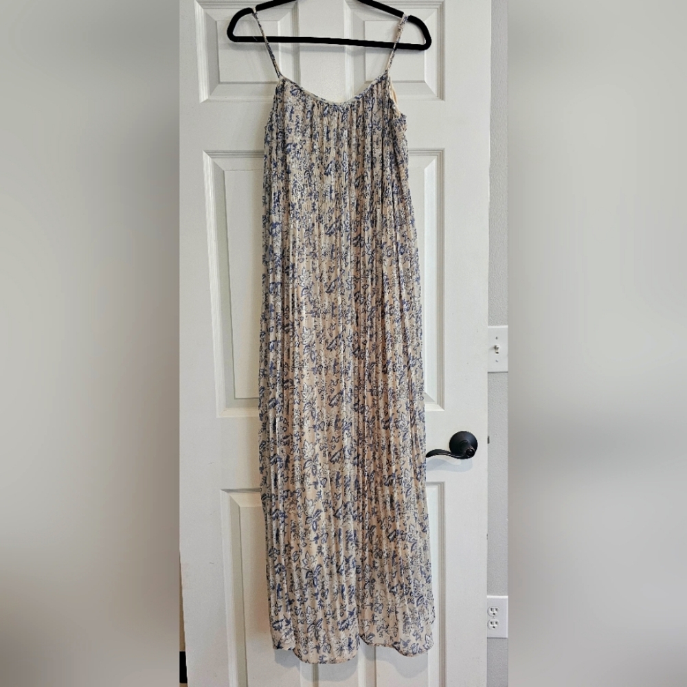 Blue and cream colored Easel, size small, maxi dress